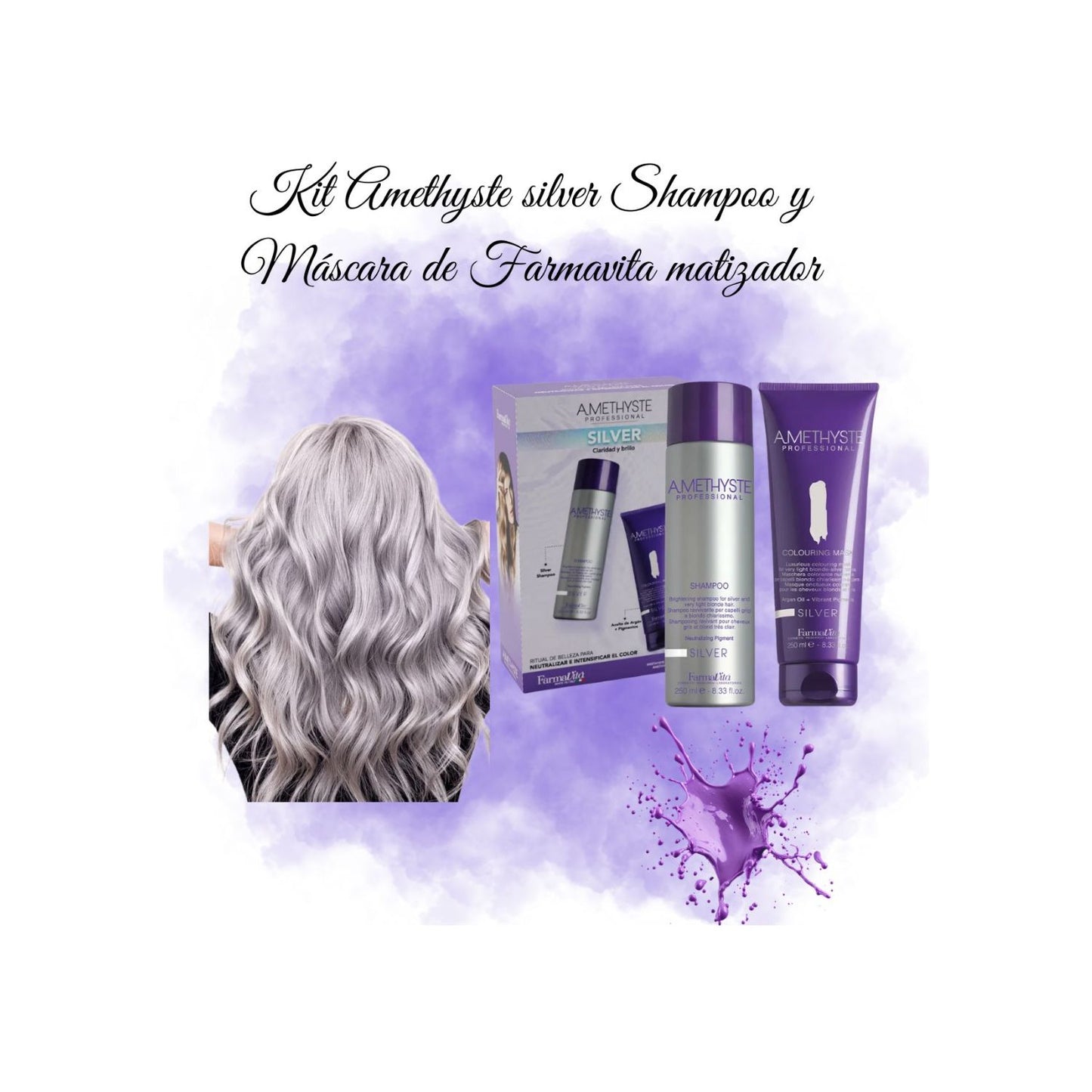 Pack Farmavita Amethyste Silver Colorin Cabellos Plateados