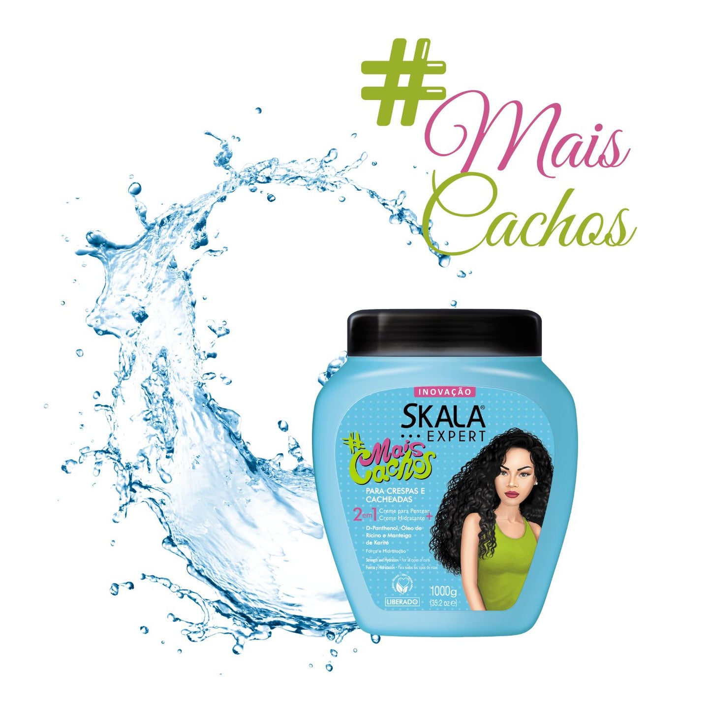 Mascara Skala Tratamiento Mais Cachos 2 en 1 1000ml Fuerza Hidratacion