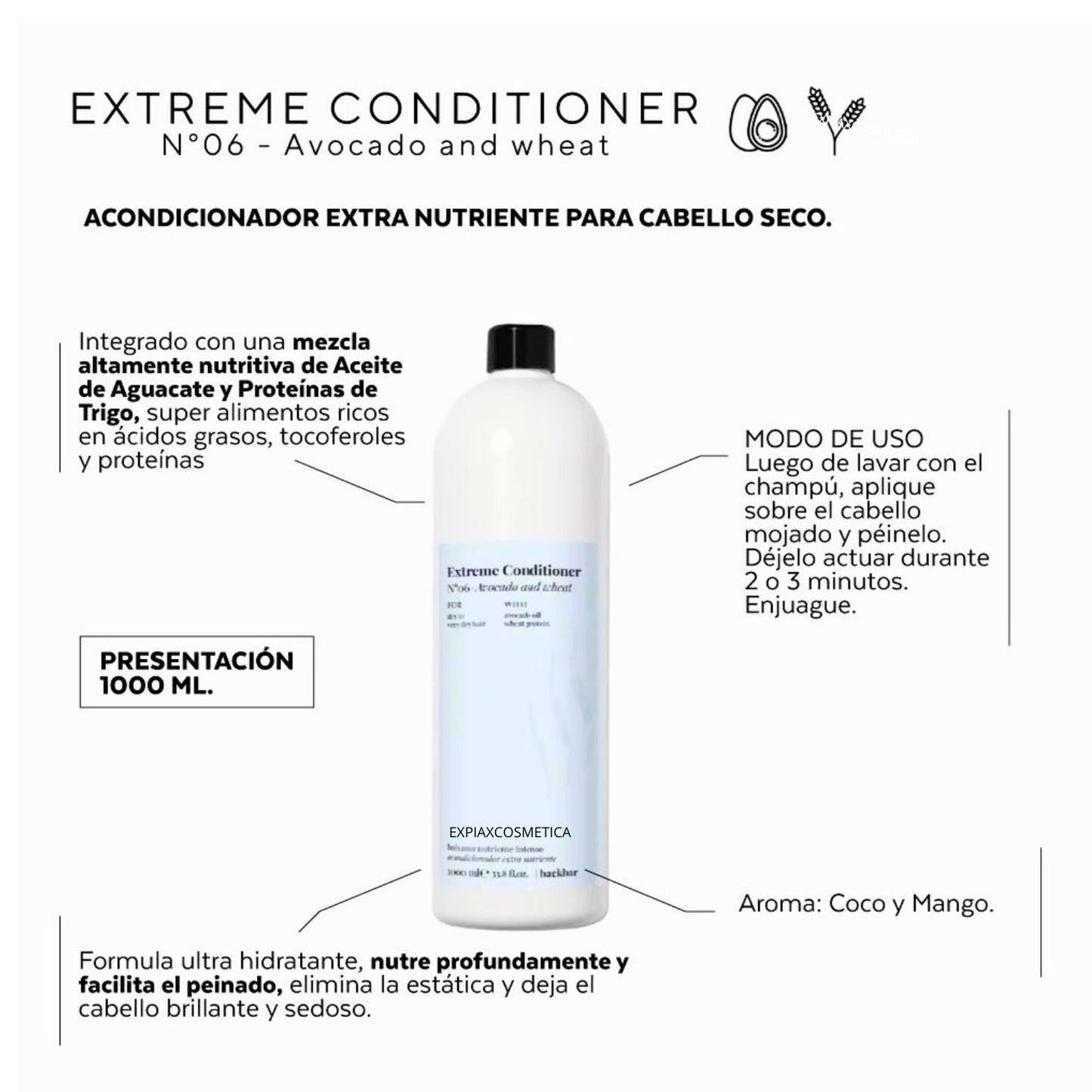 Acondicionador Farmavita BackBar Avocado 1000ml