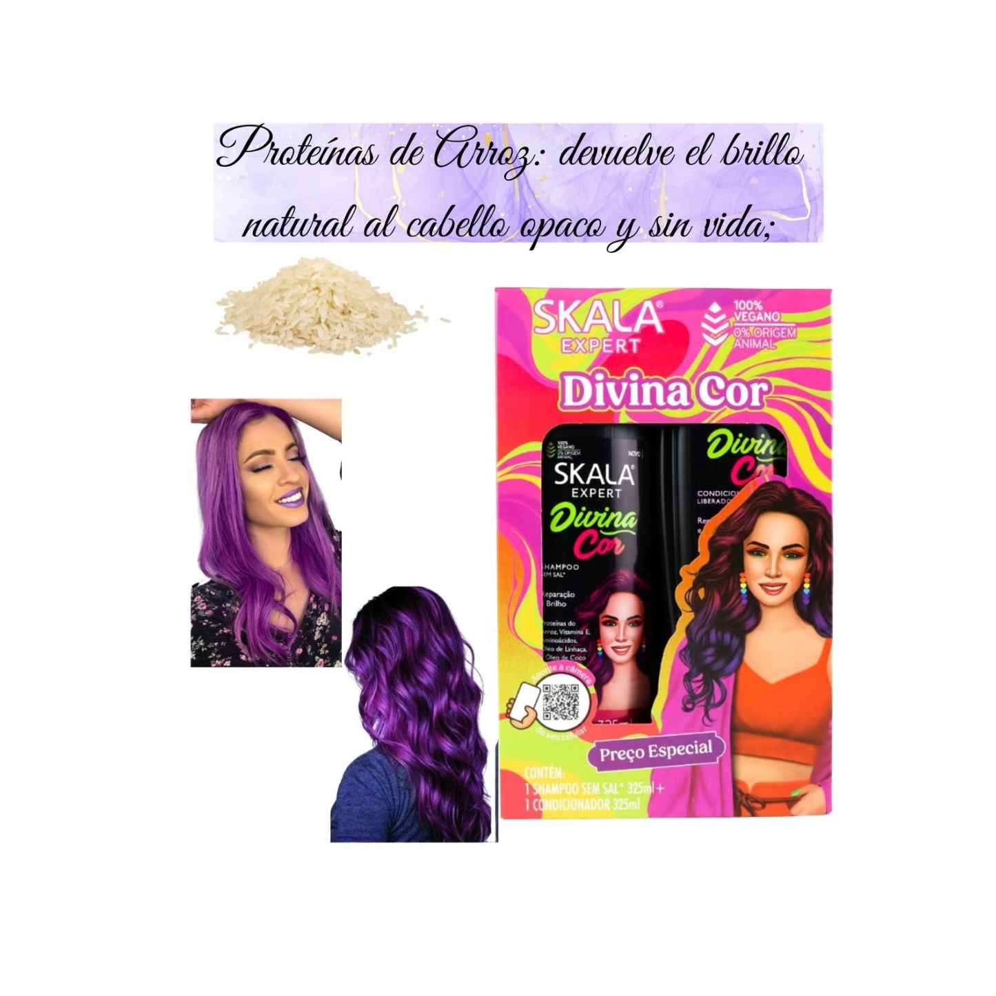 Kit Skala Divina Shampoo y Acondicionador Cabello Teñido.