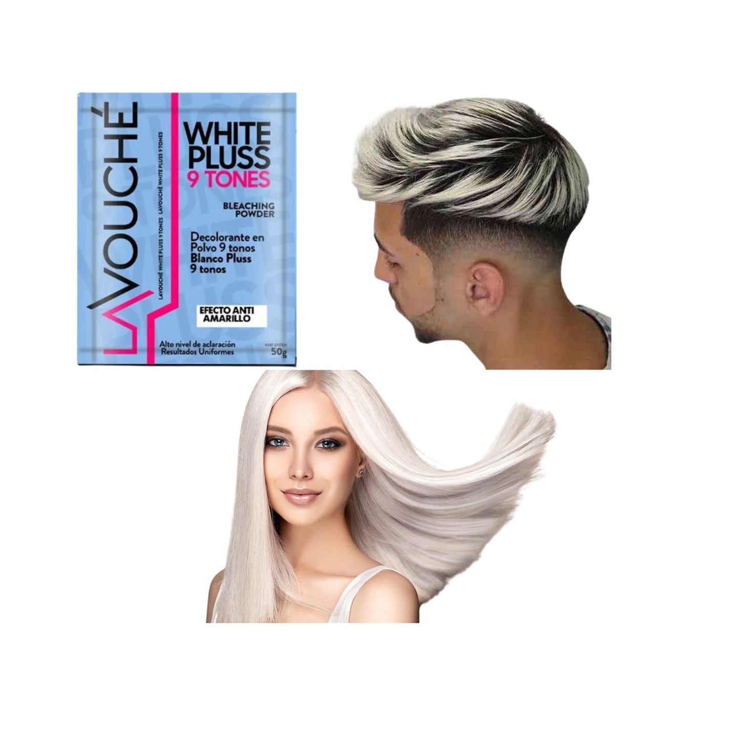 Decolorante En Polvo 9 Tonos Anti-amarillo Lavouche 50 Gr Tono Sin tono