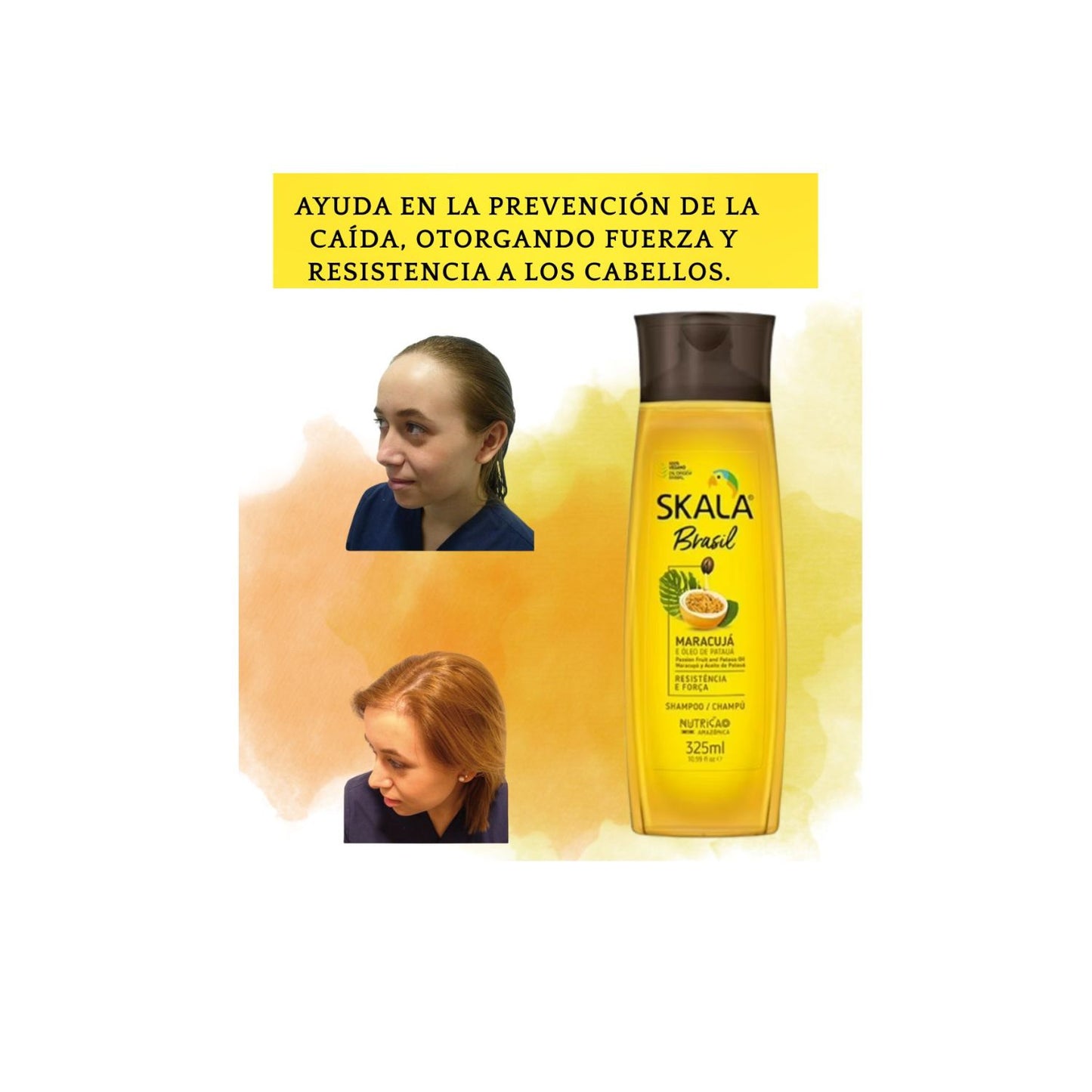 Shampoo Maracuya y Aceite de Patua Skala 325ml Crecimiento y Fuerza