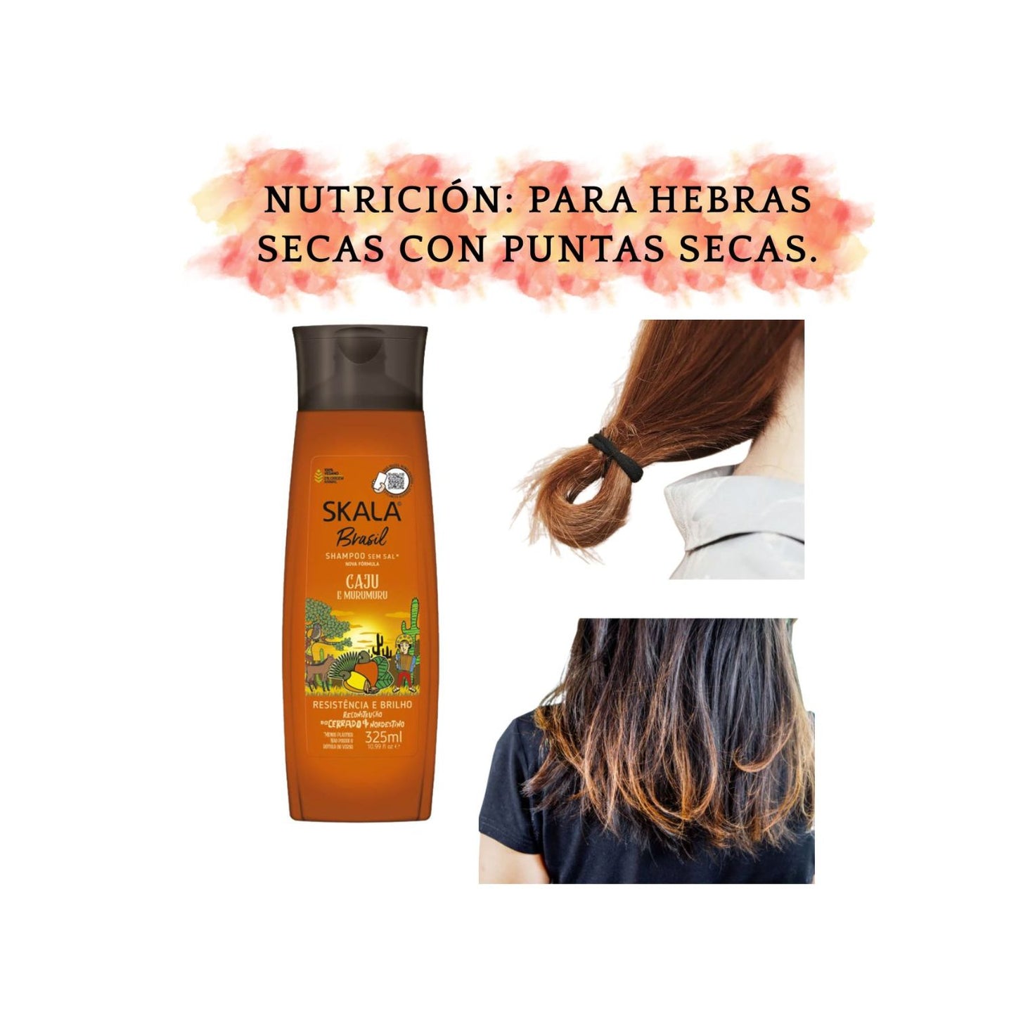 Shampoo Skala Mango Y Castaña 325 Ml Antifrizz Nutre da Brillo