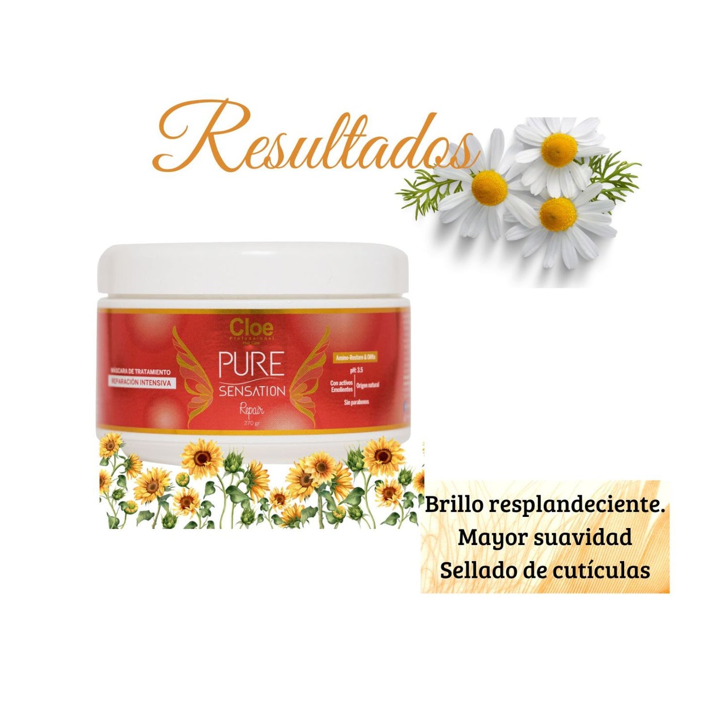 Mascara Cloe Pure Sensation Repair Reconstruye Hidrata Nutre.