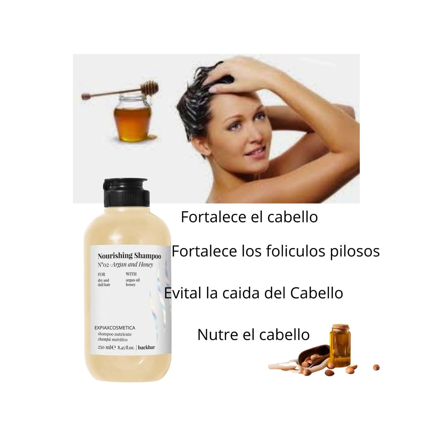 Shampoo Farmavita BackBar Argan Y Miel 250ml Nutrición