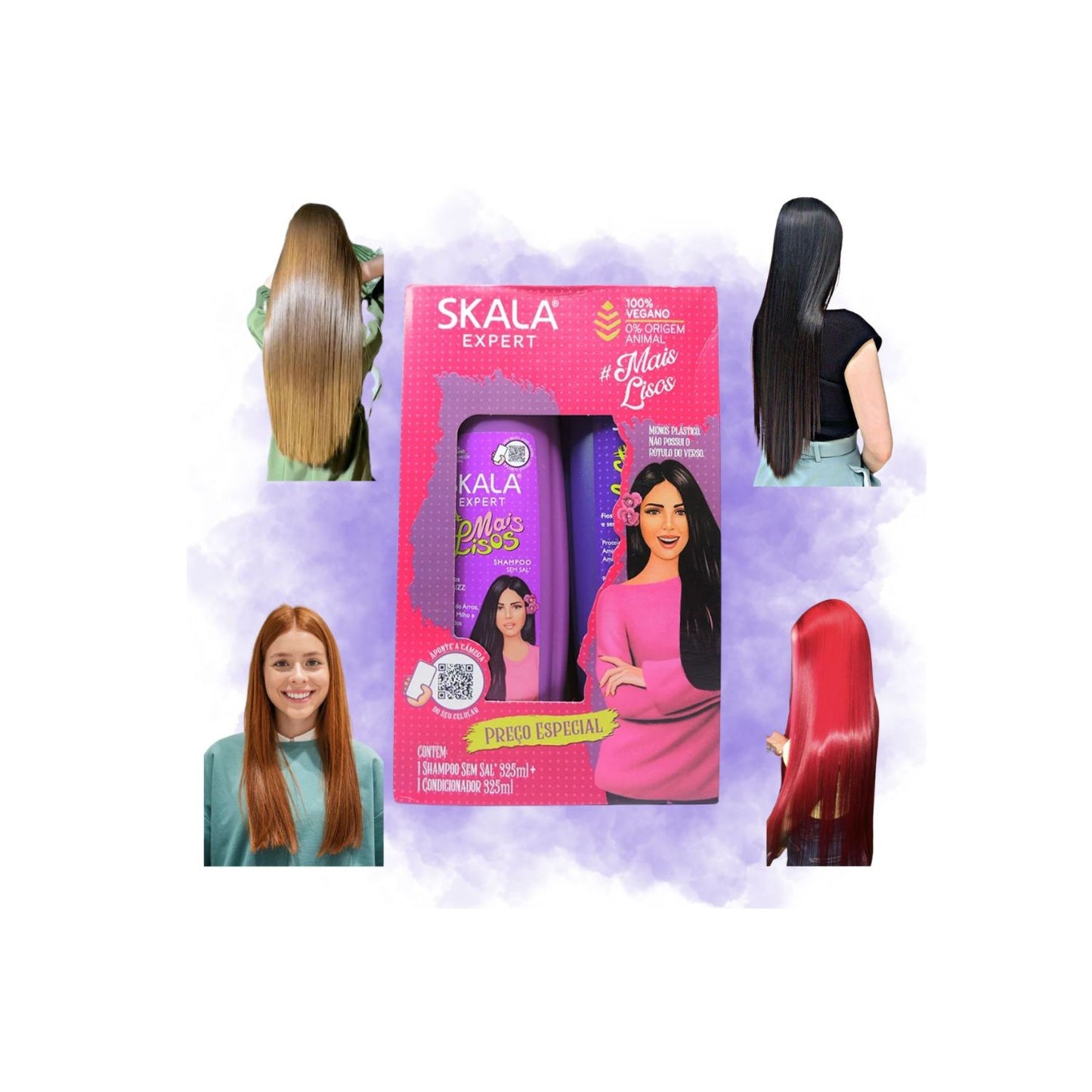 Kit Skala Mais Lisos Shampoo sin Sal Acondicionador Suaviza Hidrata