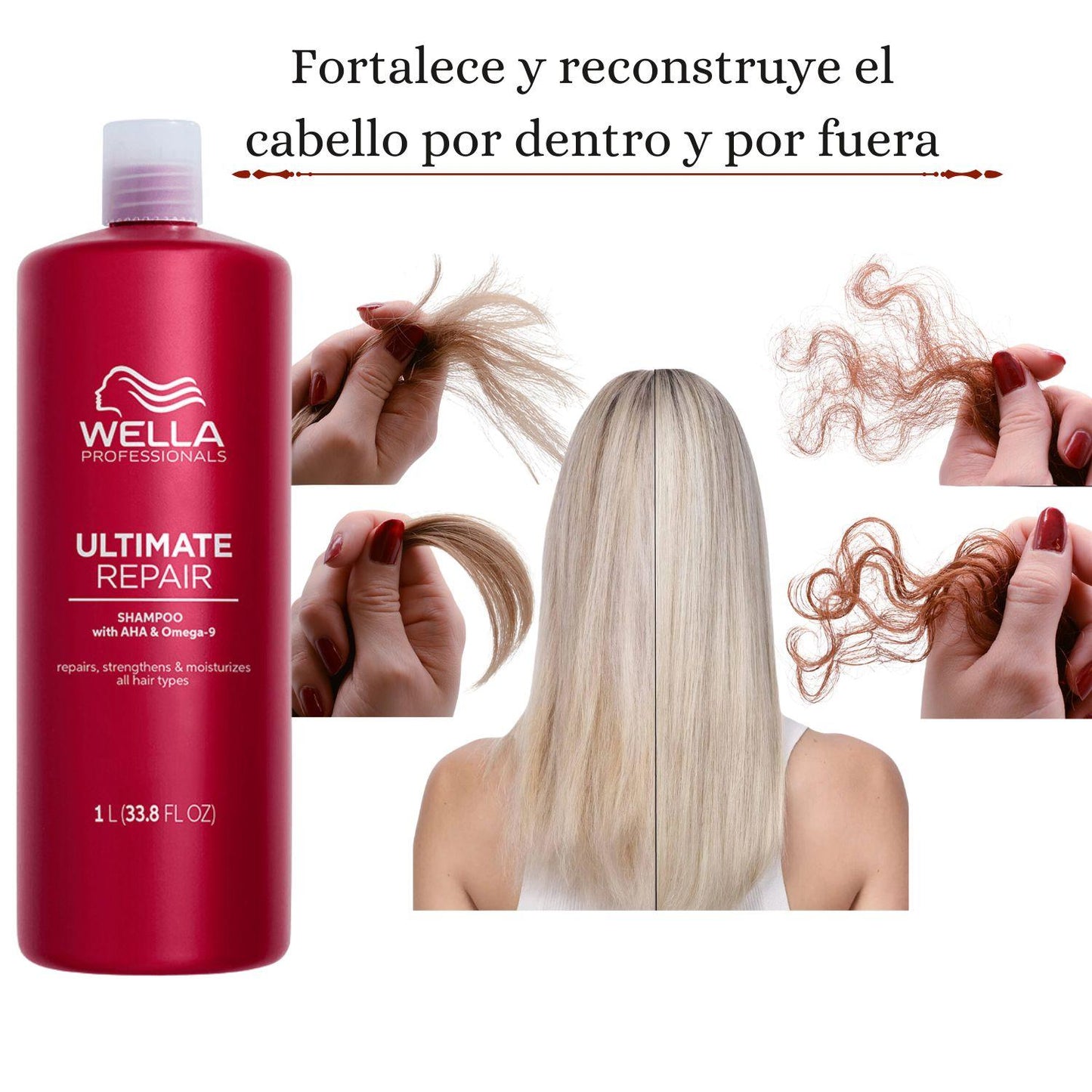 Shampoo Ultimate Repair 1000ml Paso 1 Fortalece Repara Hidrata Suaviza