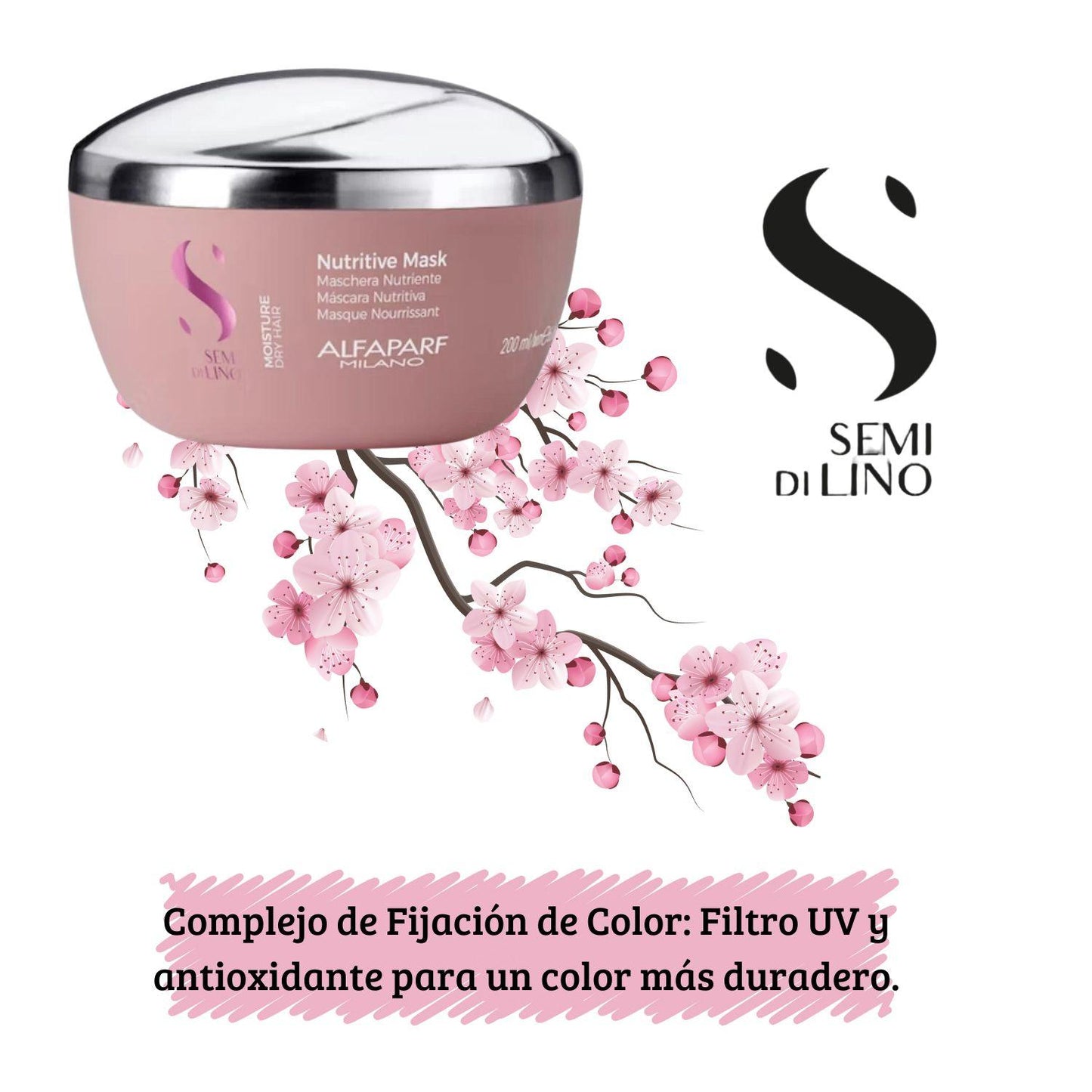 Alfaparf Semi Di Lino Mascarilla Moisture 200ml Nutrición Restaura