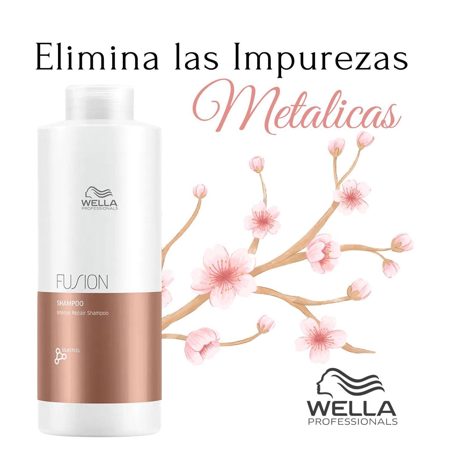 Shampoo Wella Fusion 1000ml Reparación Intensa Purificación Metal