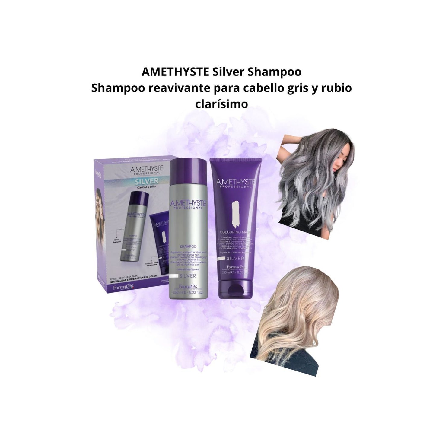 Pack Farmavita Amethyste Silver Colorin Cabellos Plateados
