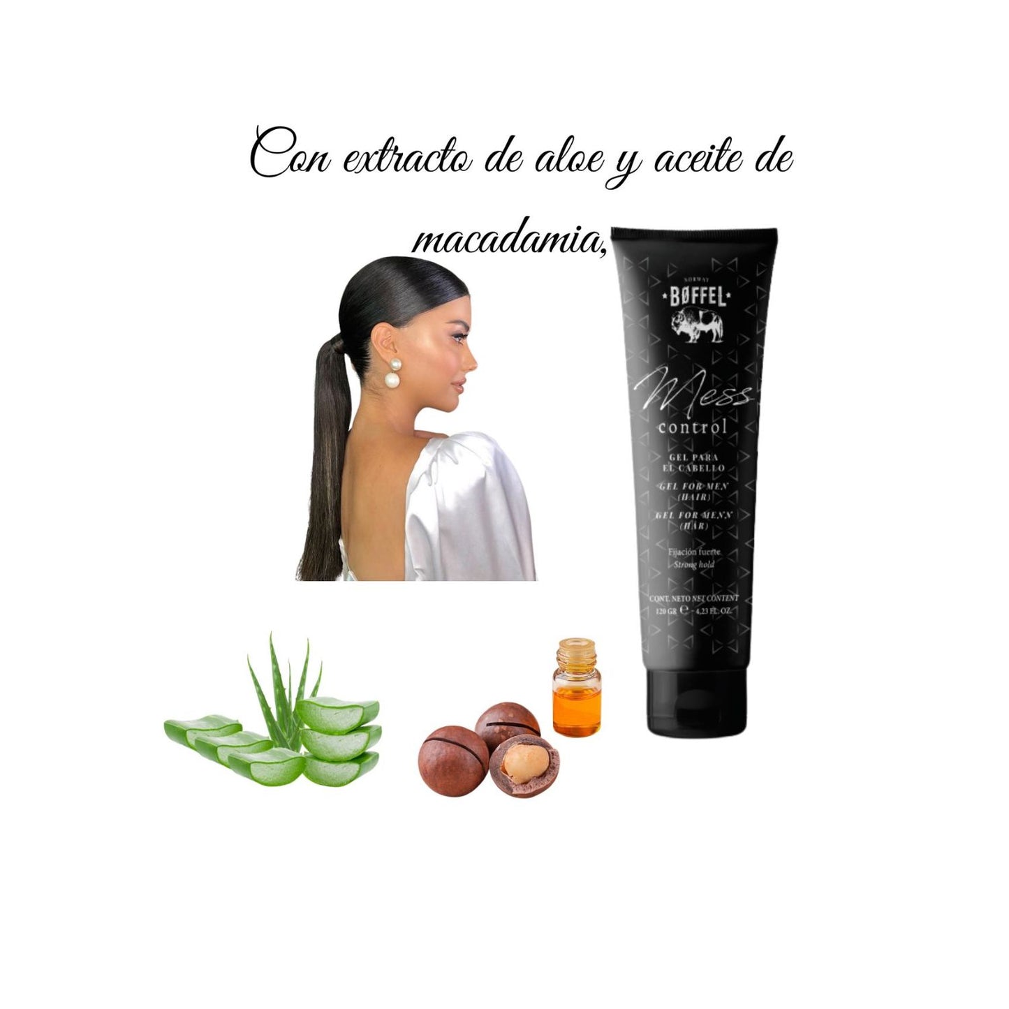 Gel Boffel Mess Control 120g Fijacion Fuerte Aceite Macadamia Aloe
