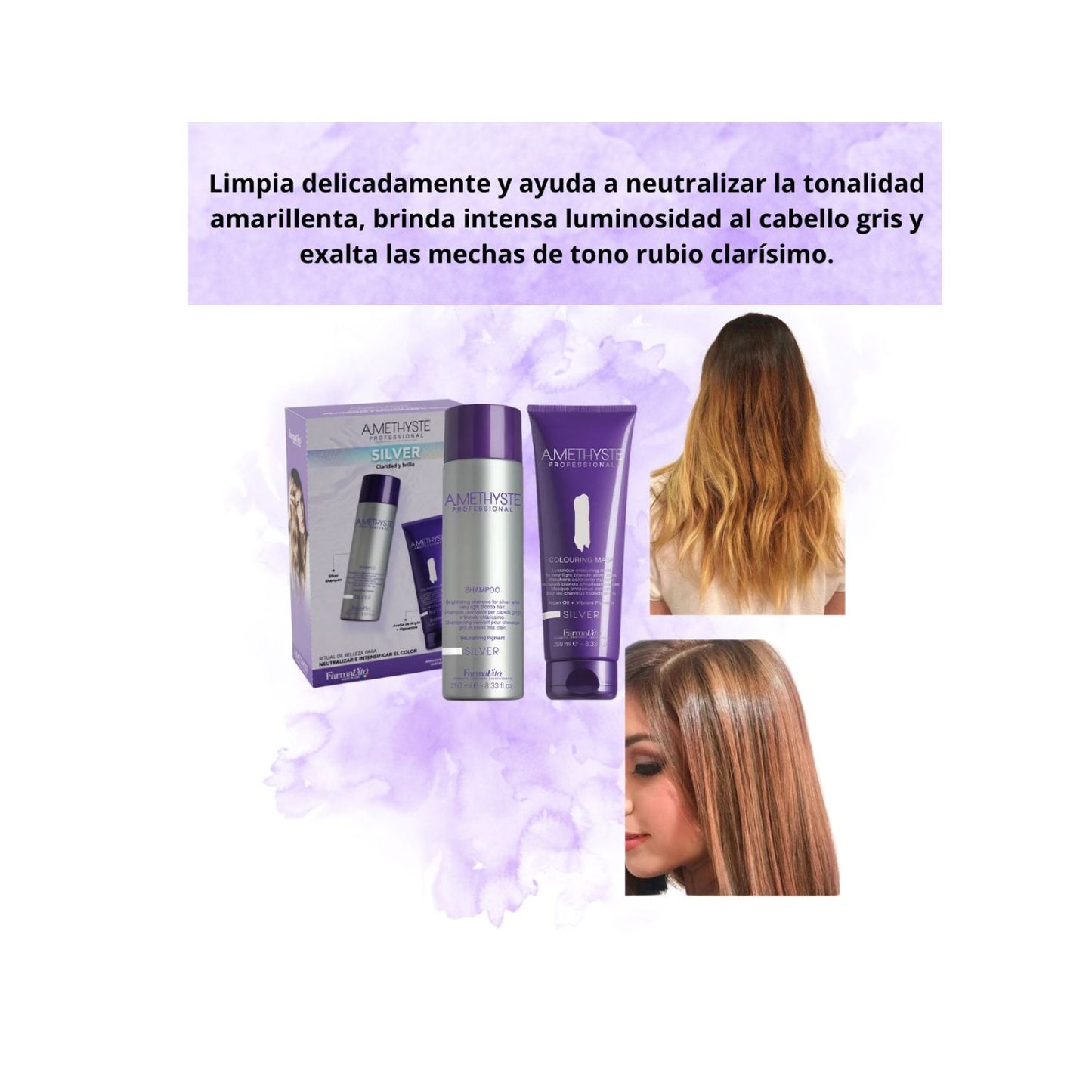 Pack Farmavita Amethyste Silver Colorin Cabellos Plateados