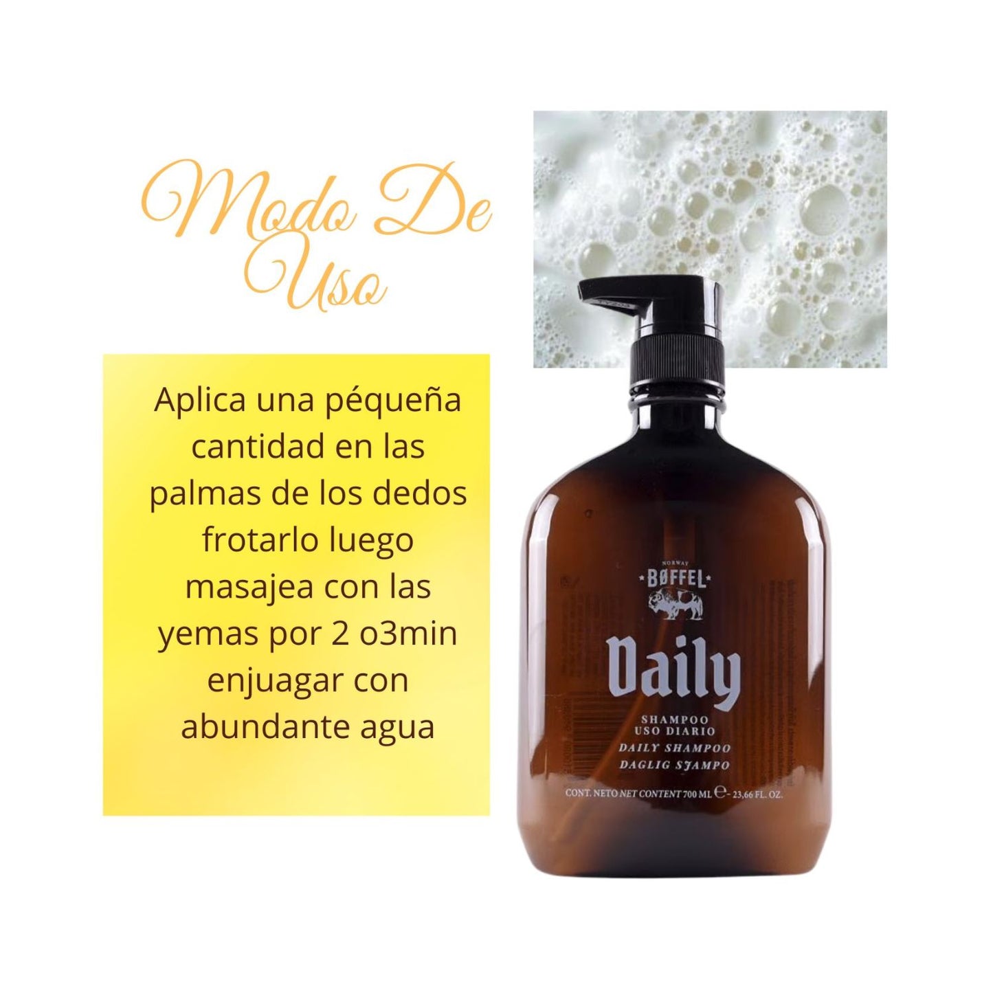 Shampoo Boffel Daily 700ml  Limpieza Refrescante