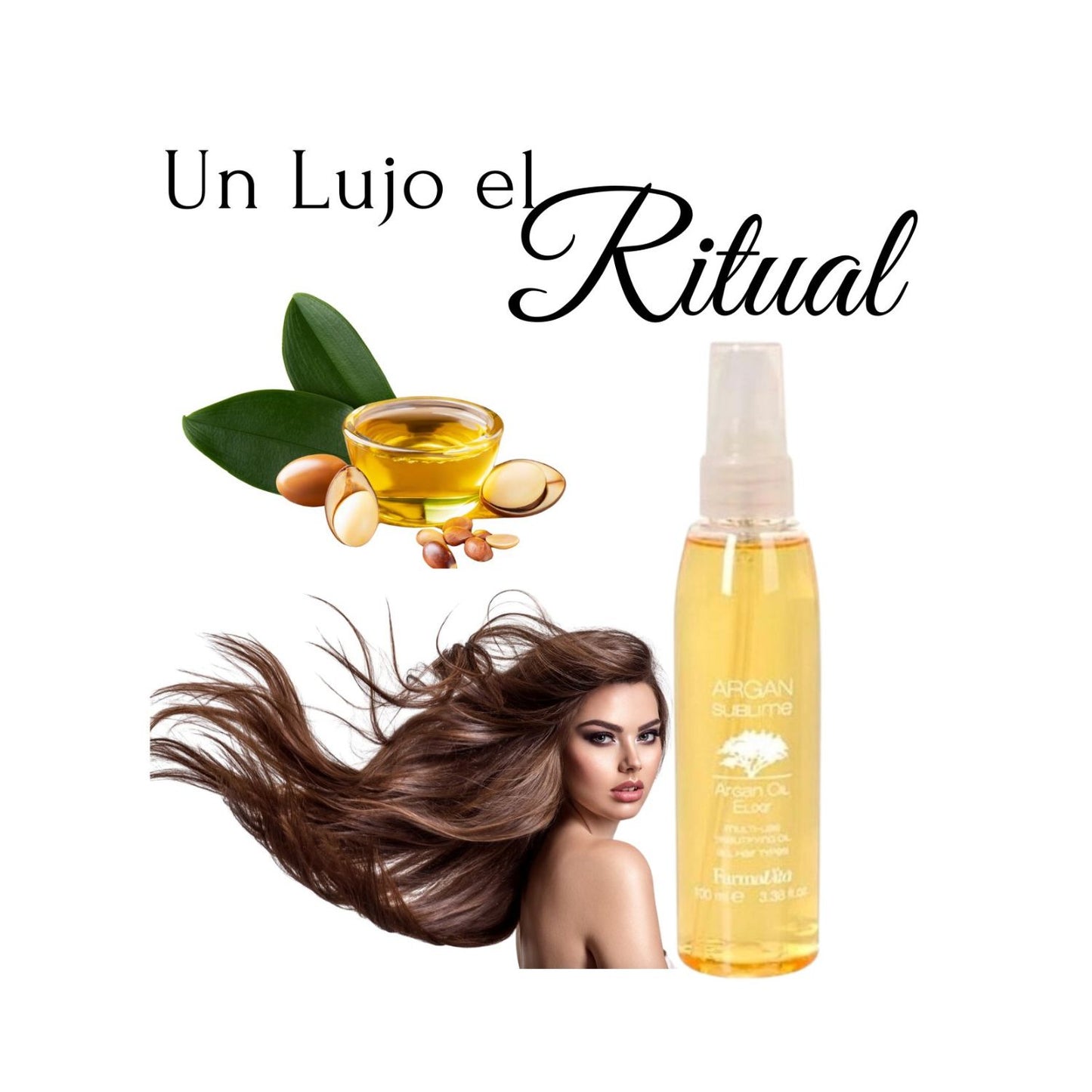 Aceite Farmavita Argan Sublime Elixir 100ml Aporta Brillo Suavidad