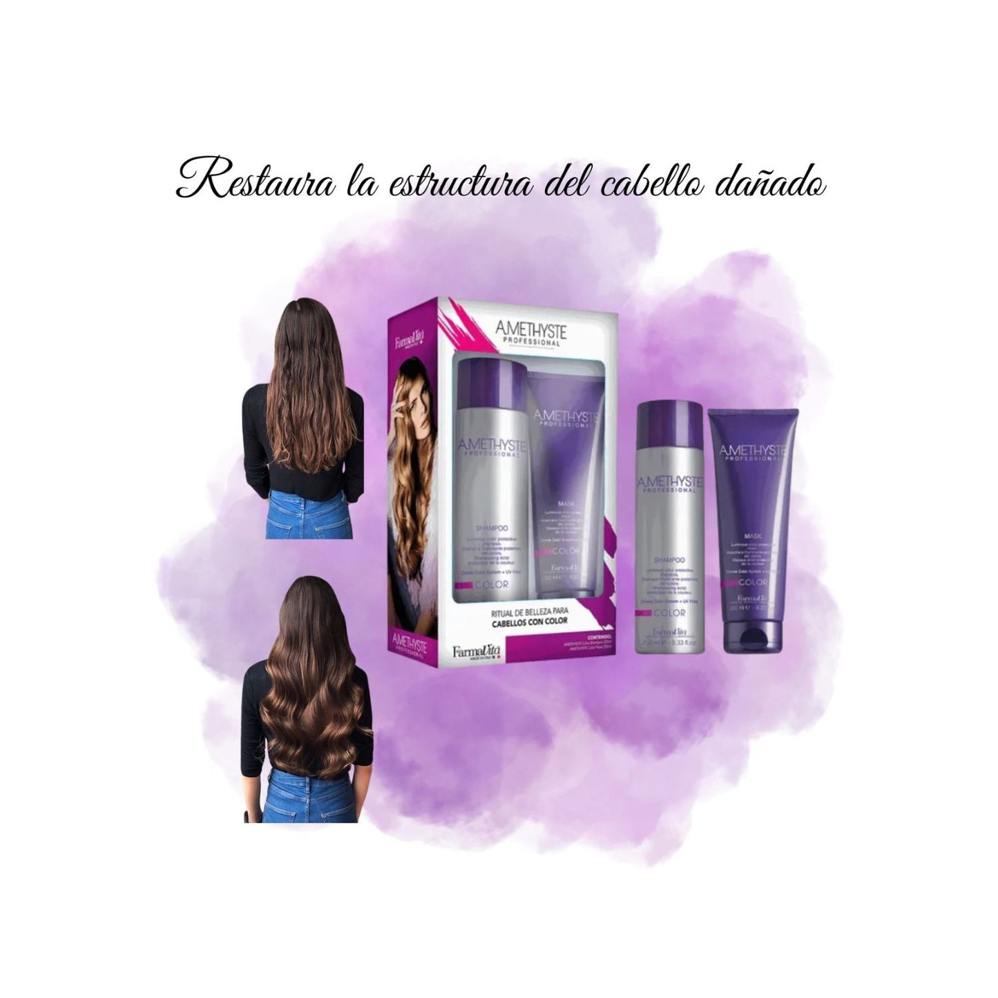Pack Farmavita  Amethyste Color Shampoo 250ml Mascara 250ml