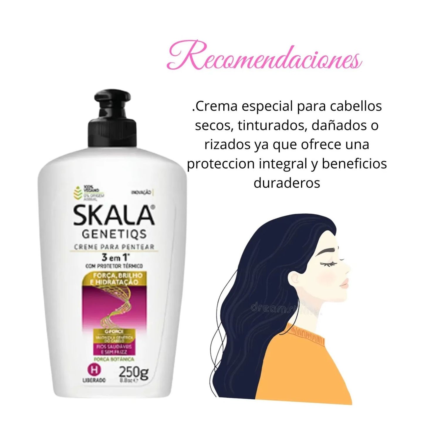 Crema de Peinar Skala Genetiqs 3 en 1 250ml Reparación