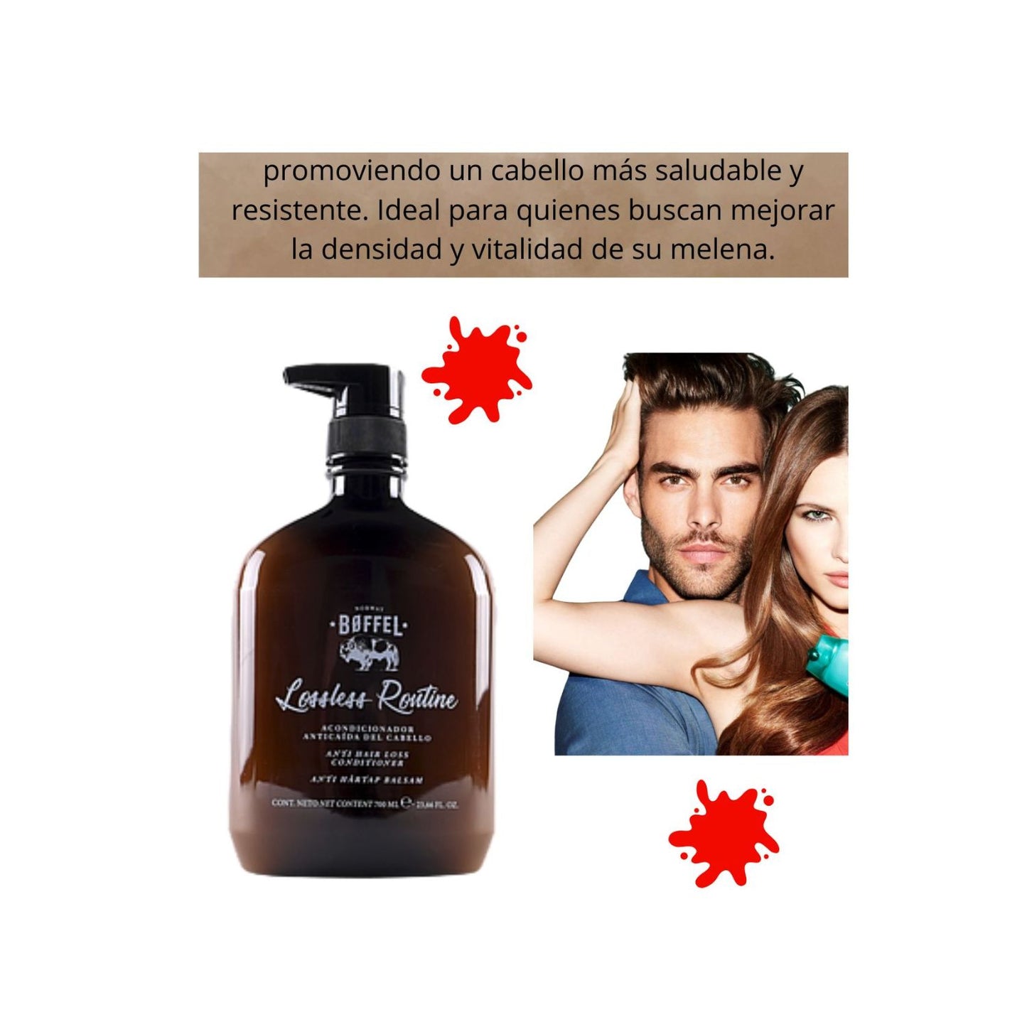 Acondicionador Boffel Lossless  Rontine Anticaída 700ml Hidratante Revitalizante