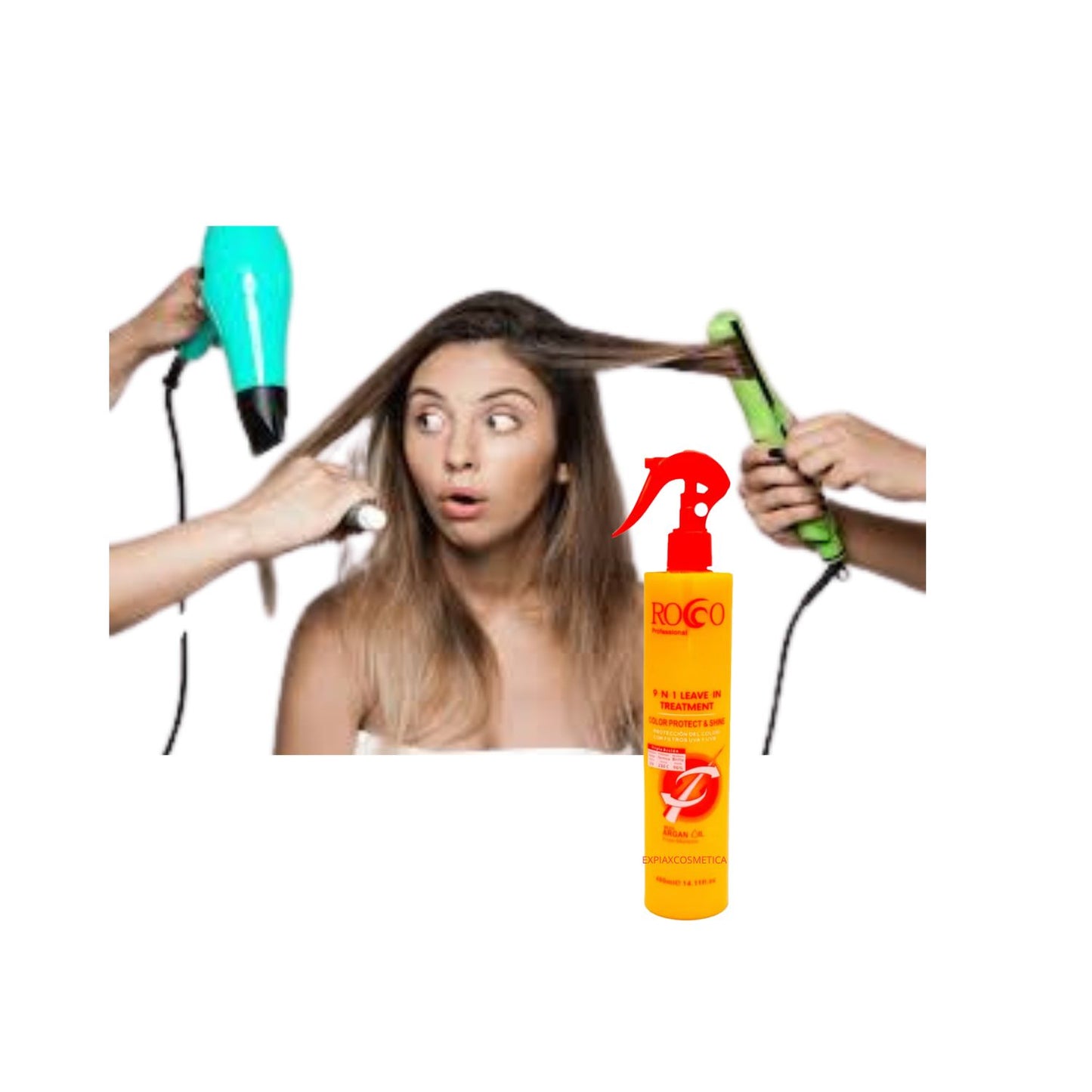 Protector Térmico 9 en 1 Rocco AntiFrizz con Argán Morocco 400ml