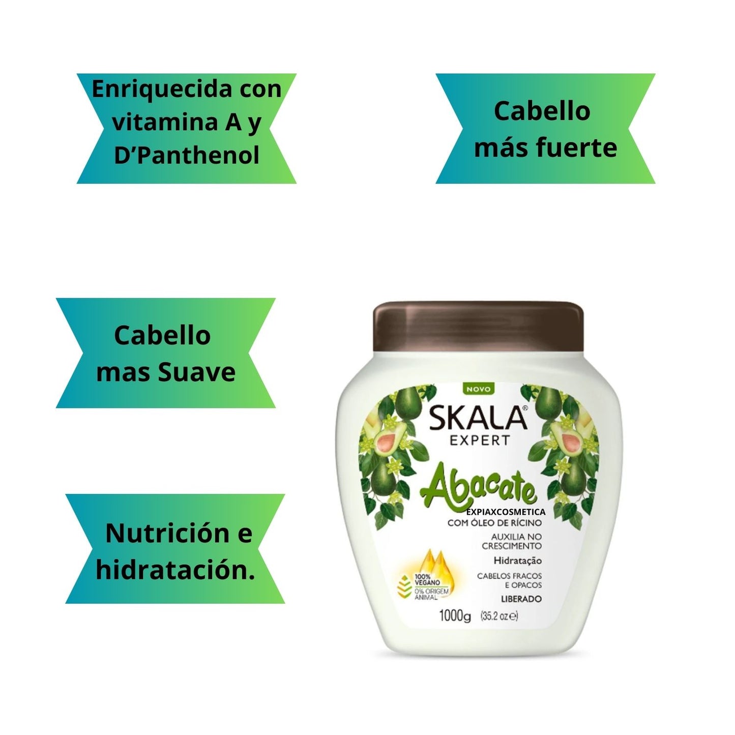 Mascara Capilar Abacate Skala 1kg Hidratante