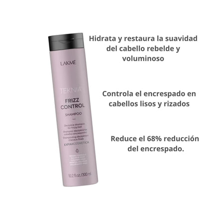 Shampoo Lakme Teknia Control Frizz 300ml Hidrata Restaura Suaviza