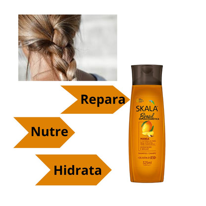 Shampoo Skala Mango Y Castaña 325 Ml Antifrizz Nutre da Brillo