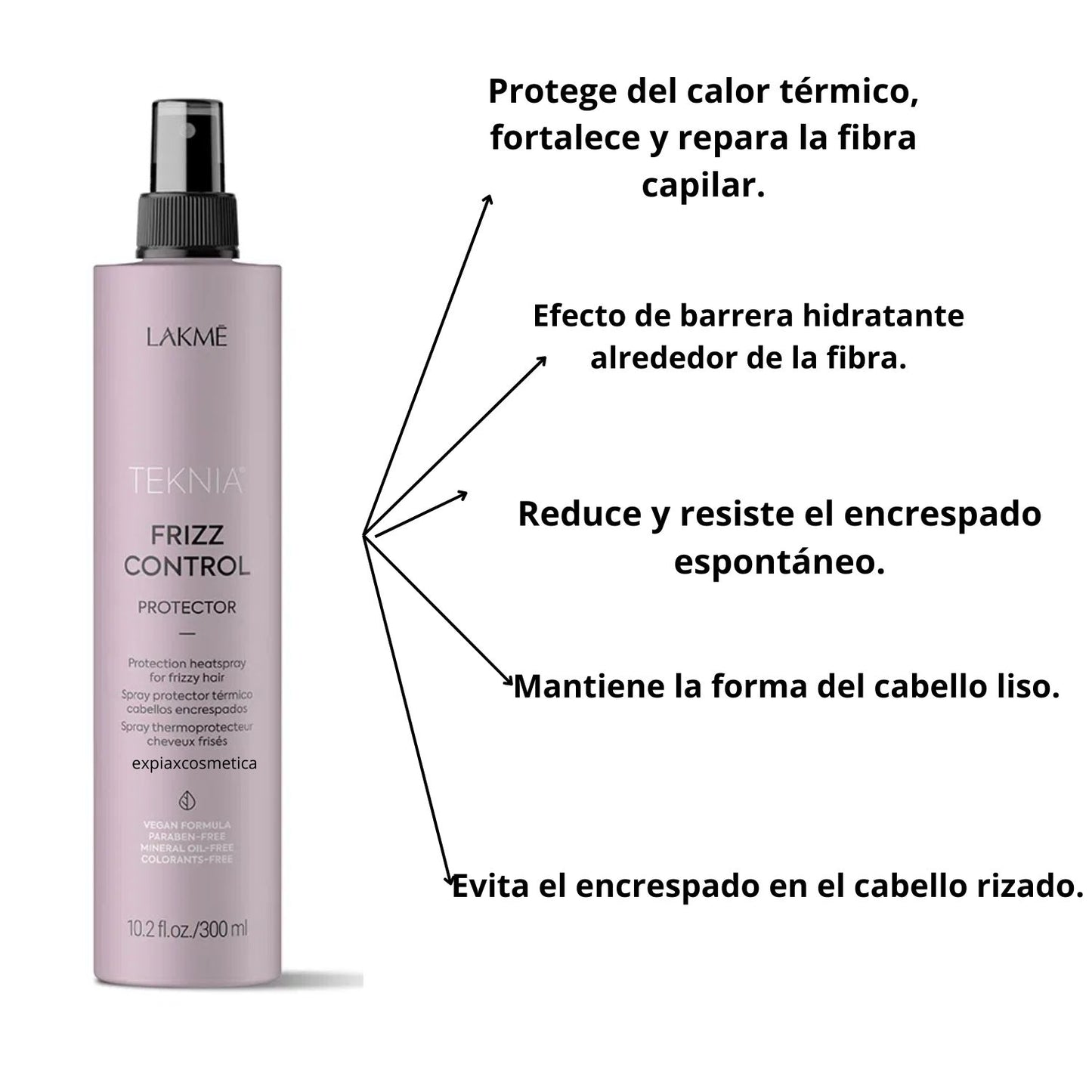Spray Lakme Protector Térmico Teknia Frizz Control 300ml Suavidad