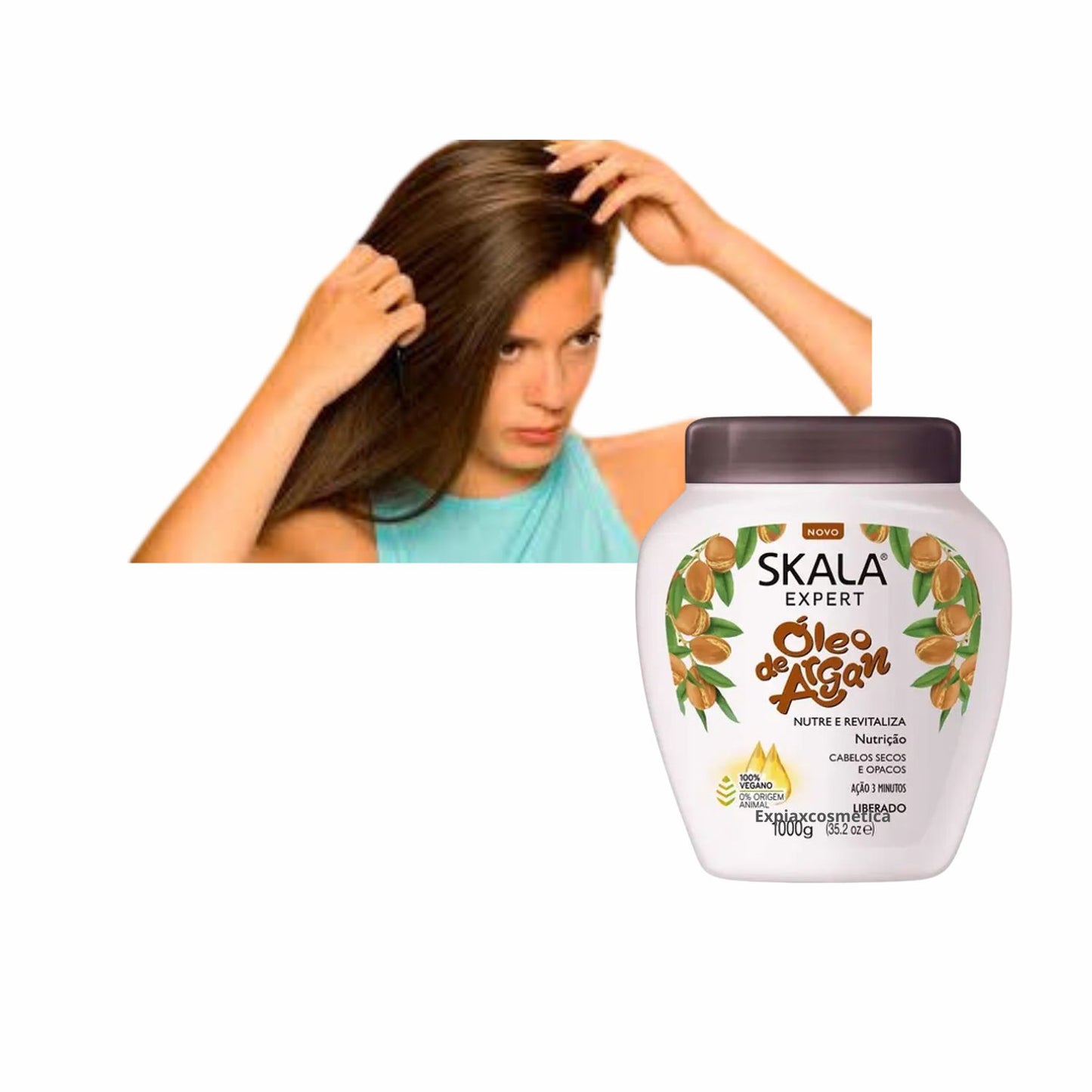 Crema de Tratamiento Acondicionadora Oleo de Argán 1kg Skala Brillo