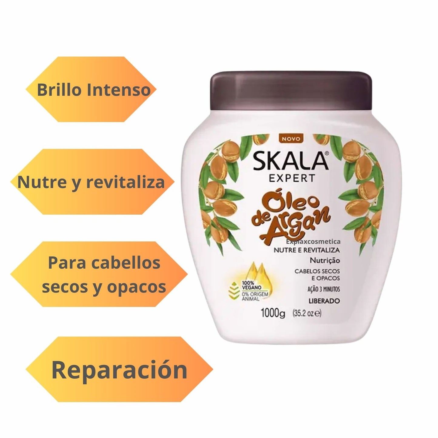 Crema de Tratamiento Acondicionadora Oleo de Argán 1kg Skala Brillo