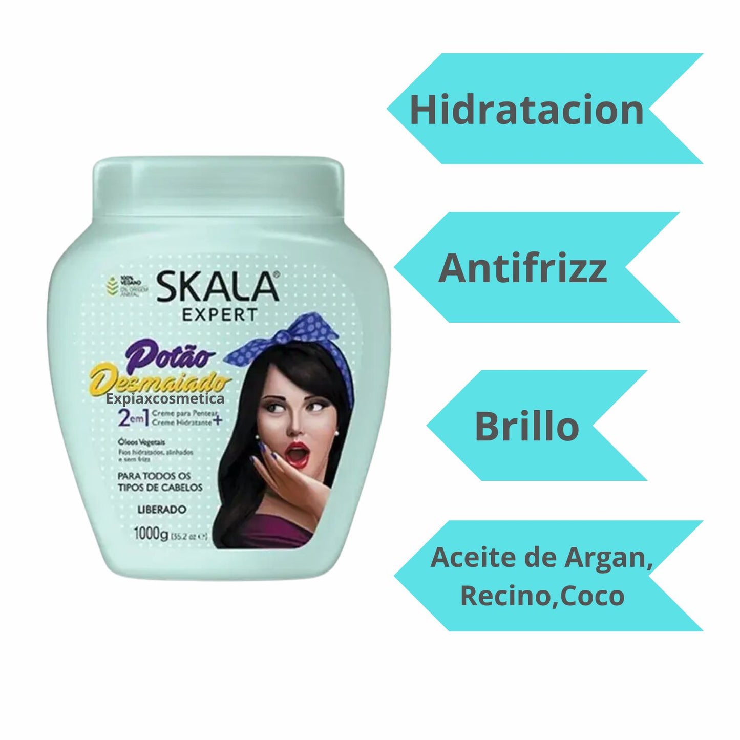 Crema de Tratamiento Capilar Skala Potao Desamayado 1kg Brillo Hidrata