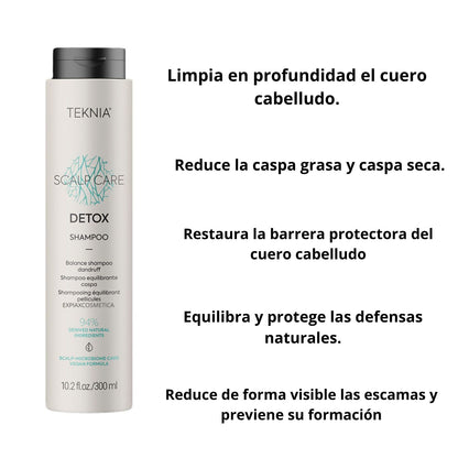 Shampoo  Detox Lakme Teknia 300ml Combate Caspa Suaviza Calmante