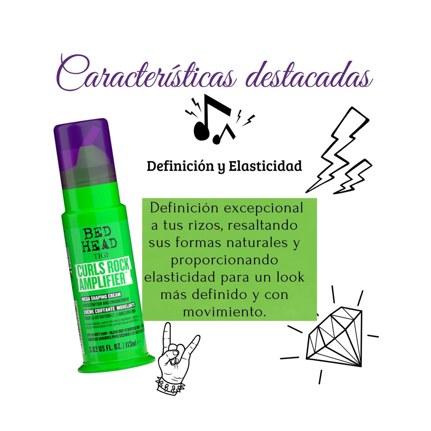 Bed Head Curls Rock Amplifier Tigi 113 ml Crema Definidora de Rizos