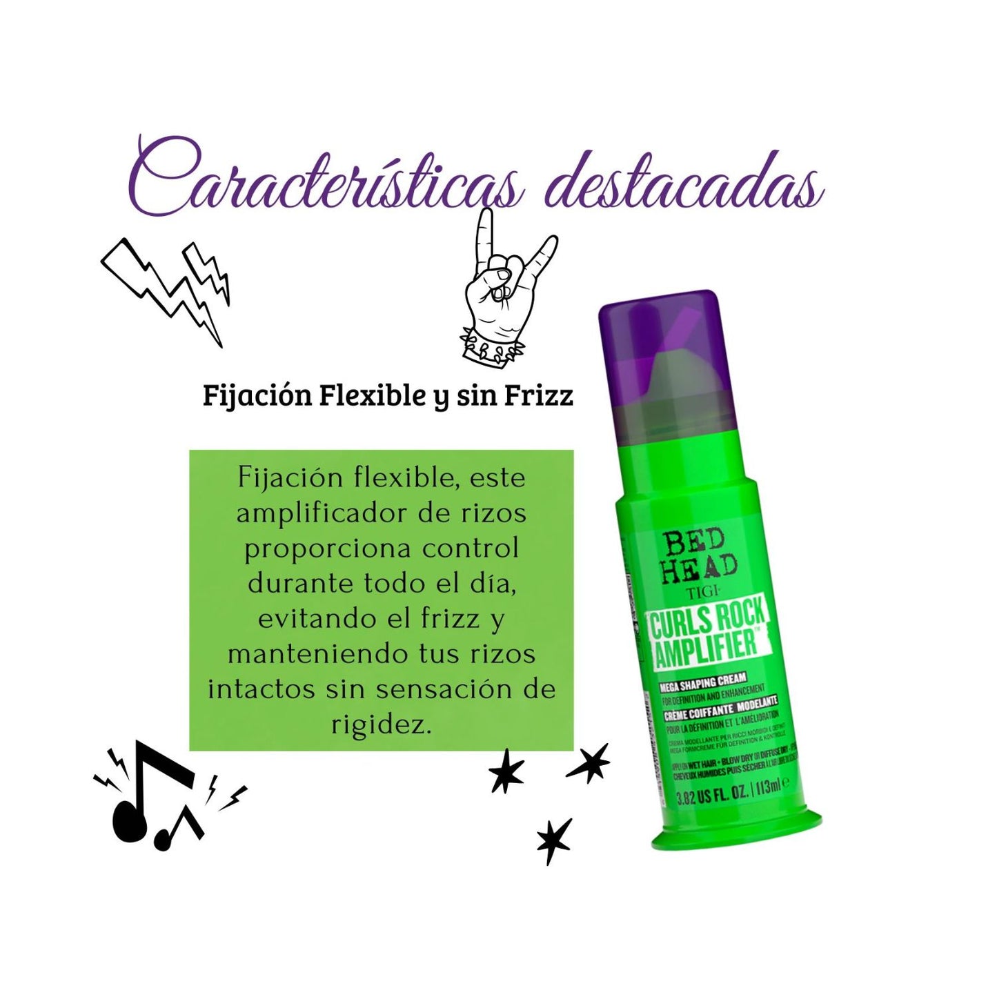 Bed Head Curls Rock Amplifier Tigi 113 ml Crema Definidora de Rizos