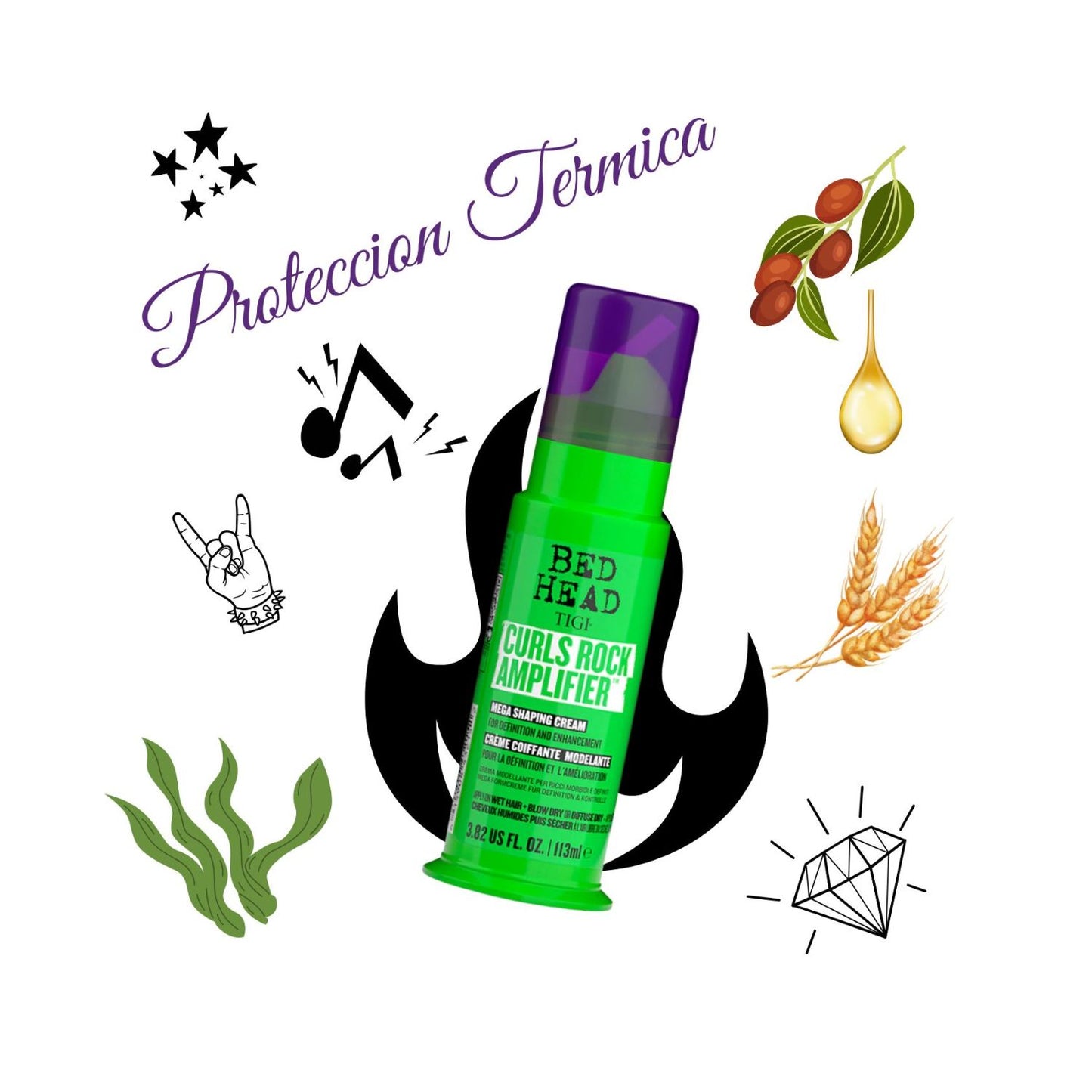 Bed Head Curls Rock Amplifier Tigi 113 ml Crema Definidora de Rizos