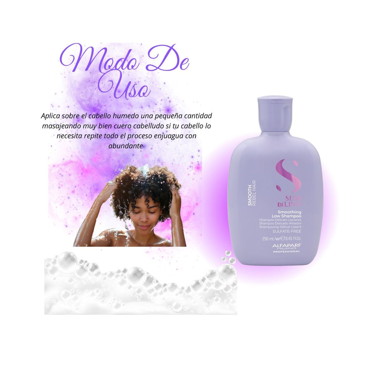 Alfaparf Semi Di lino Shampoo Smooth Rebel 250ml Anti Encrespamiento