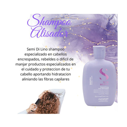 Alfaparf Semi Di lino Shampoo Smooth Rebel 250ml Anti Encrespamiento