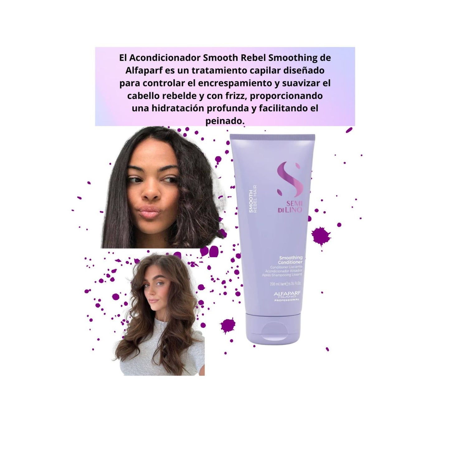 Alfaparf Semi Di lino Acondicionador Smooth Rebel 200ml AntiFrizz