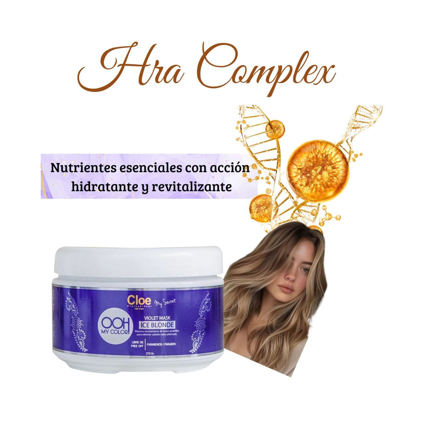 Máscara Cloe Ooh My Color Ice Blonde 270gr Matiza Hidrata Neutraliza