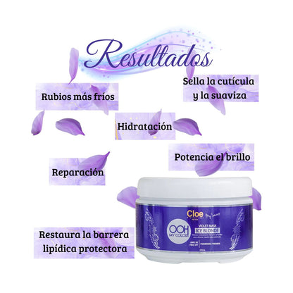 Máscara Cloe Ooh My Color Ice Blonde 270gr Matiza Hidrata Neutraliza