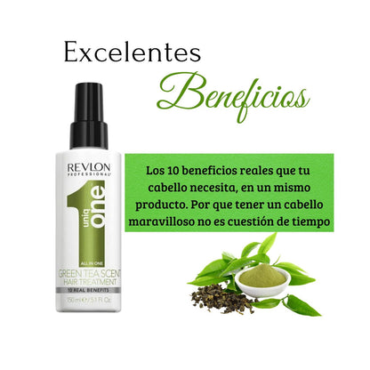 Revlon Uniq One Té Verde 150ml Tratamiento Capilar 10 Beneficios en 1