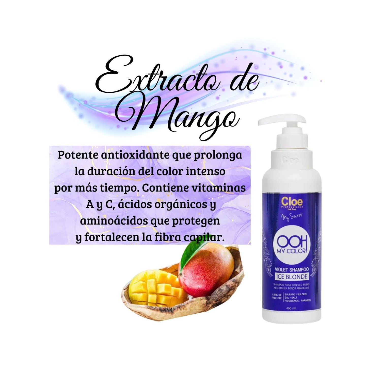 Cloe Shampoo Ooh My Color Violet Ice Blonde Professional 400ml