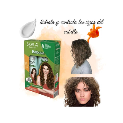 Kit Skala Babosa Shampoo Acondicionador Cabello Rizados Antifrizz.