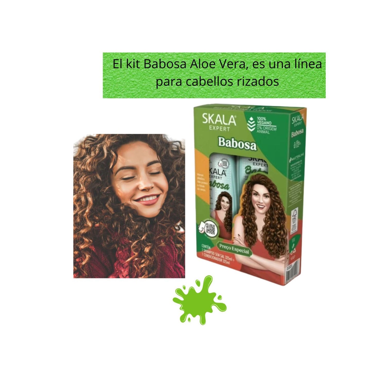 Kit Skala Babosa Shampoo Acondicionador Cabello Rizados Antifrizz.