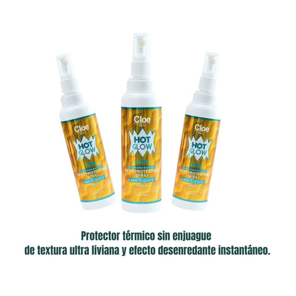 Protector Térmico Cloe Hot Glow Sunny  Antifrizz Aroma Coco.
