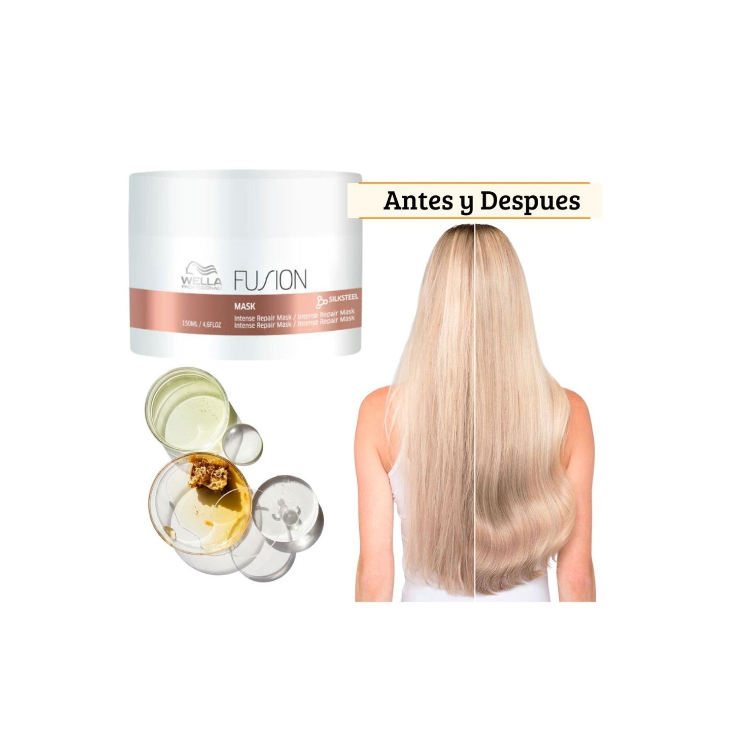 Mascarilla Capilar Fusion Wella 150ml Repara Protege contra