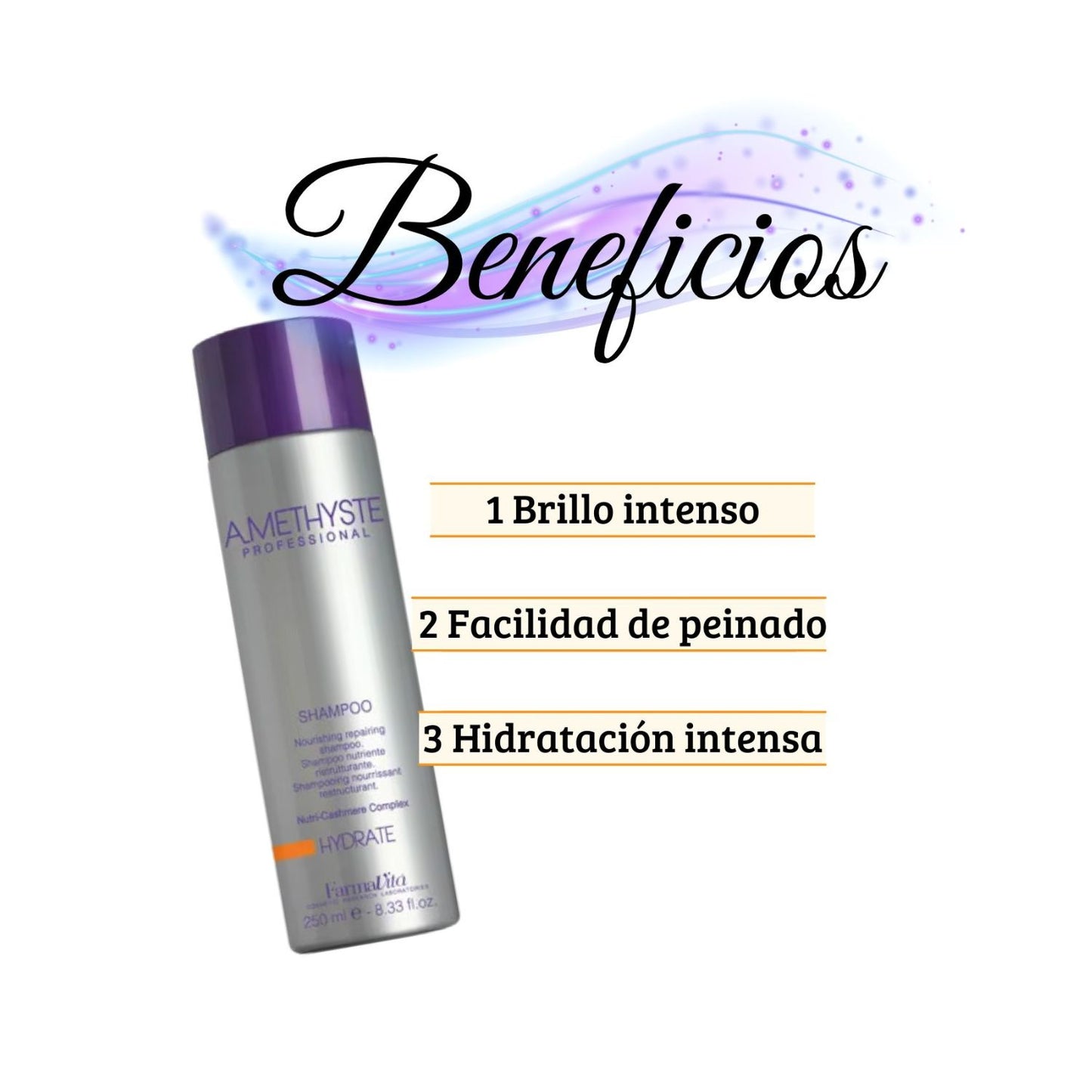 Shampoo Hydrate AMETHYSTE 250ml Farmavita Nutre Cabello Debi