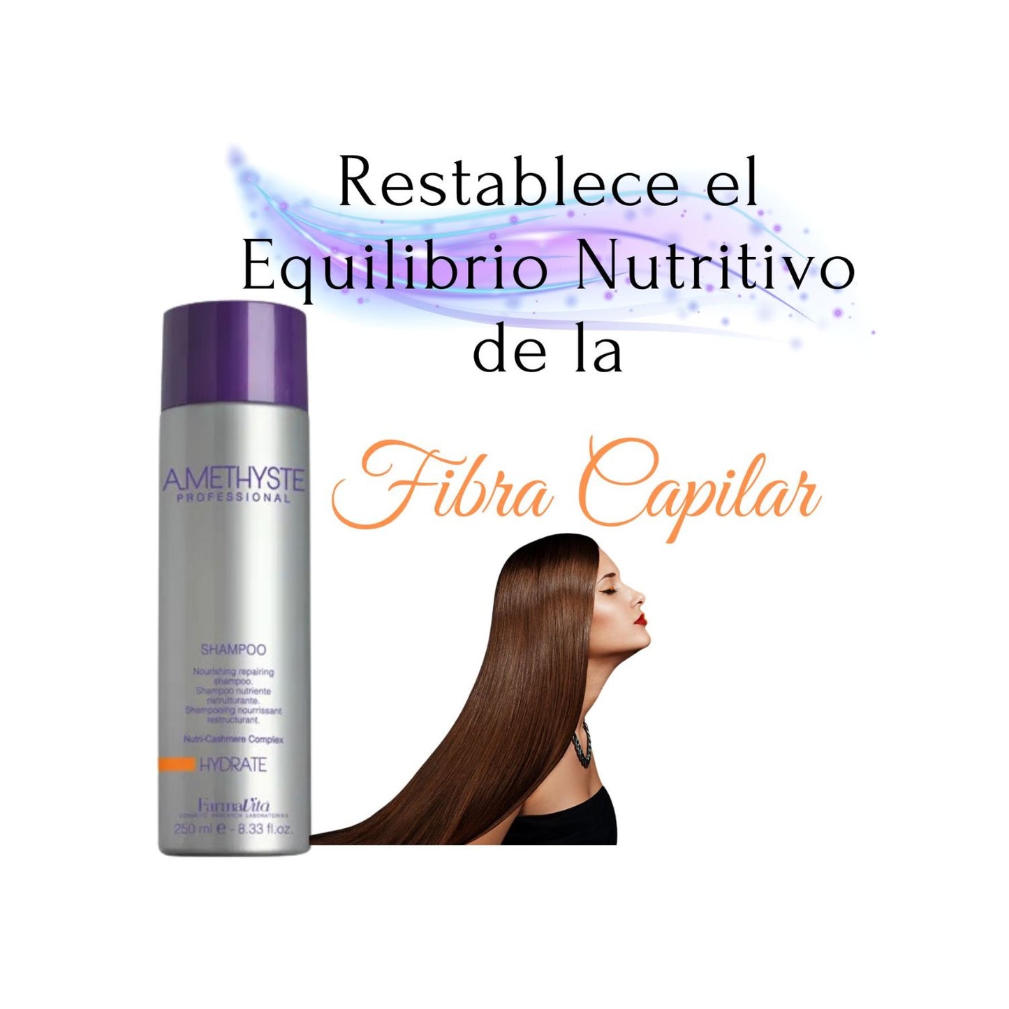 Shampoo Hydrate AMETHYSTE 250ml Farmavita Nutre Cabello Debi