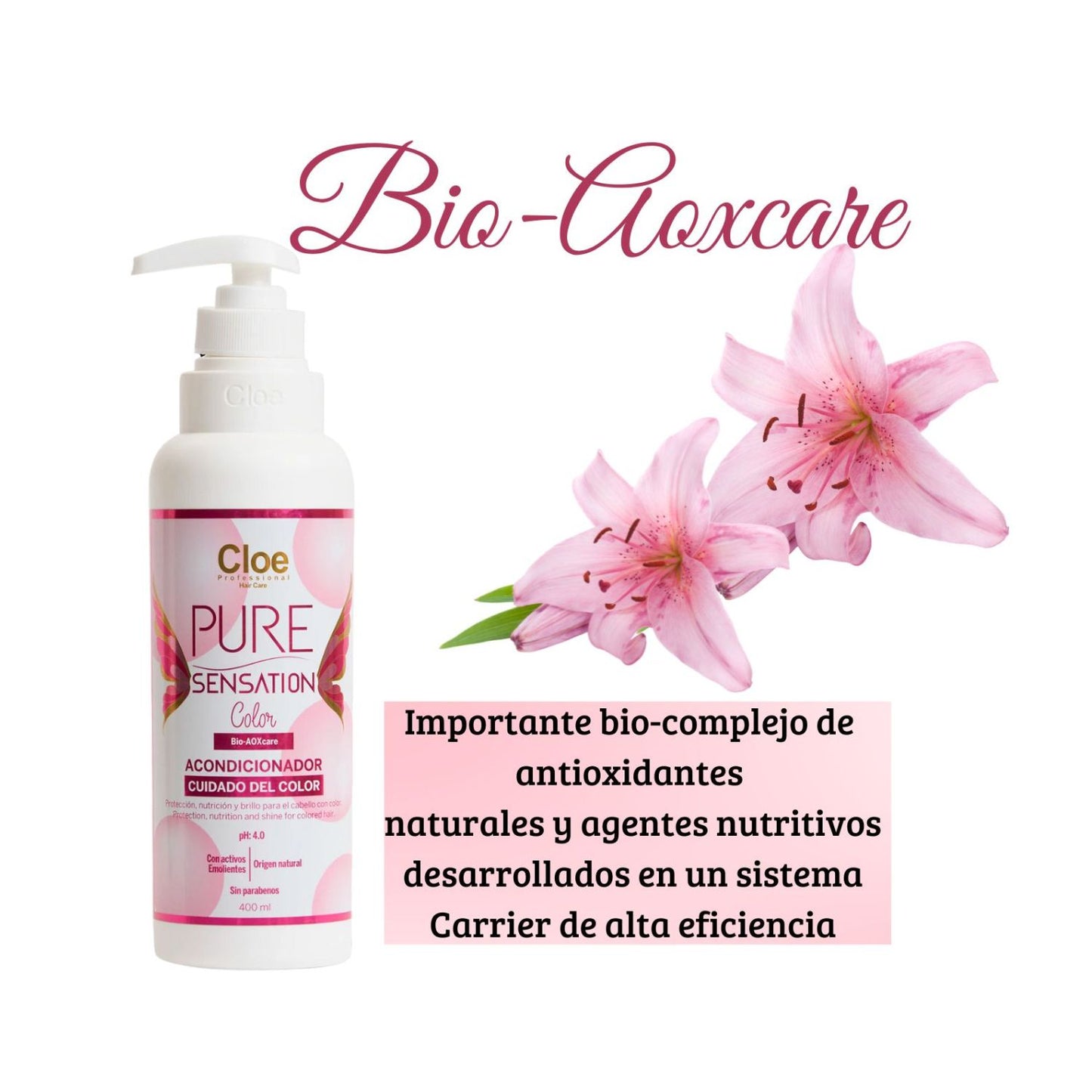 Acondicionador Cloe Pure Sensation Color 400ml Nutrición