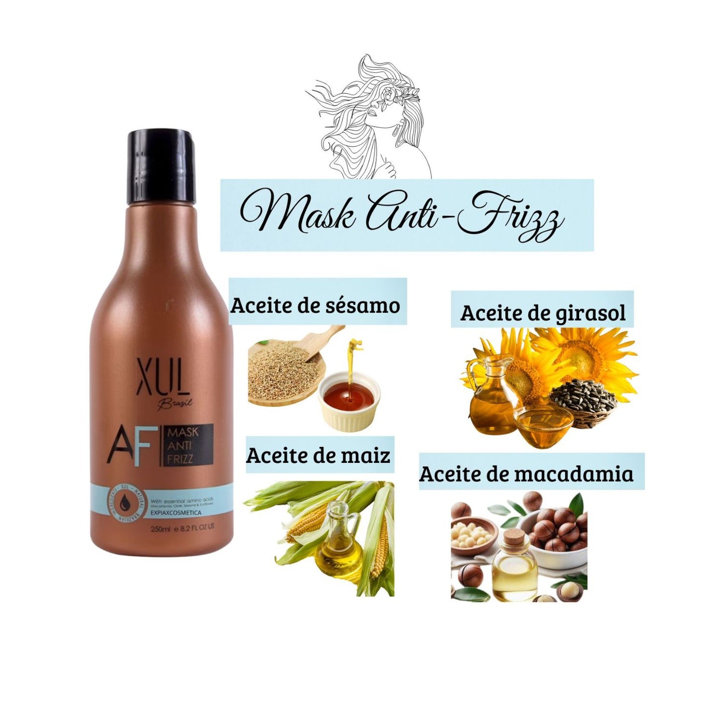 MASCARA ANTIFRIZ XUL BRASIL 250ml