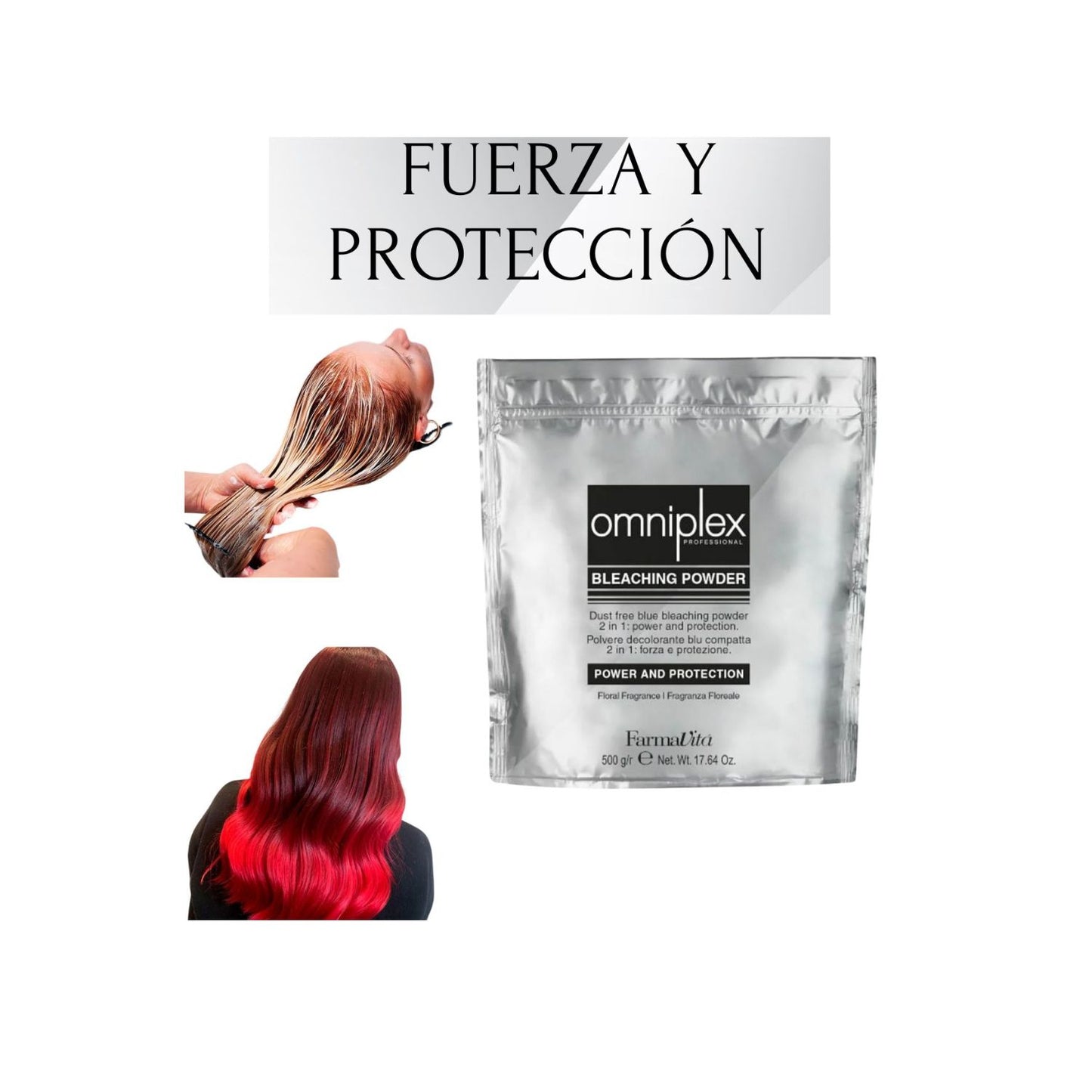 DECOLORANTE OMNIPLEX BLEACHING POWDER 2 EN 1 - 500 GRAMOS - FARMAVITA
