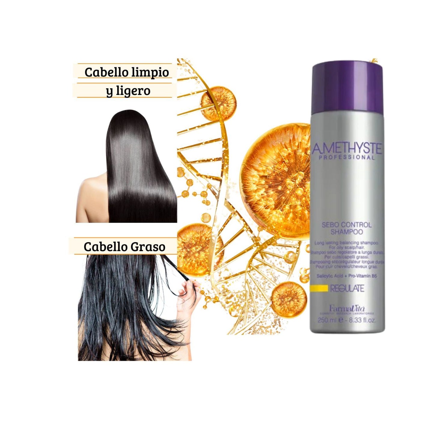 Shampoo Farmavita Amethyste Regulate 250ml Control Sebo